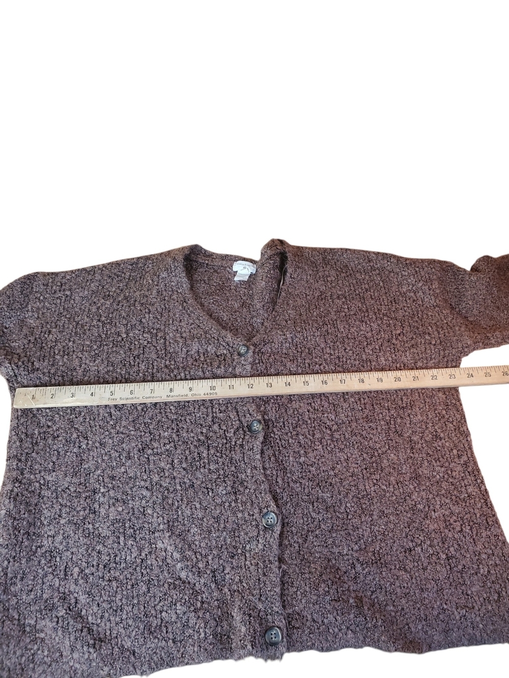 World Market Darcy Brown Textured Bouclé Knit Cardigan Sweater XL . #354 - Picture 6 of 9